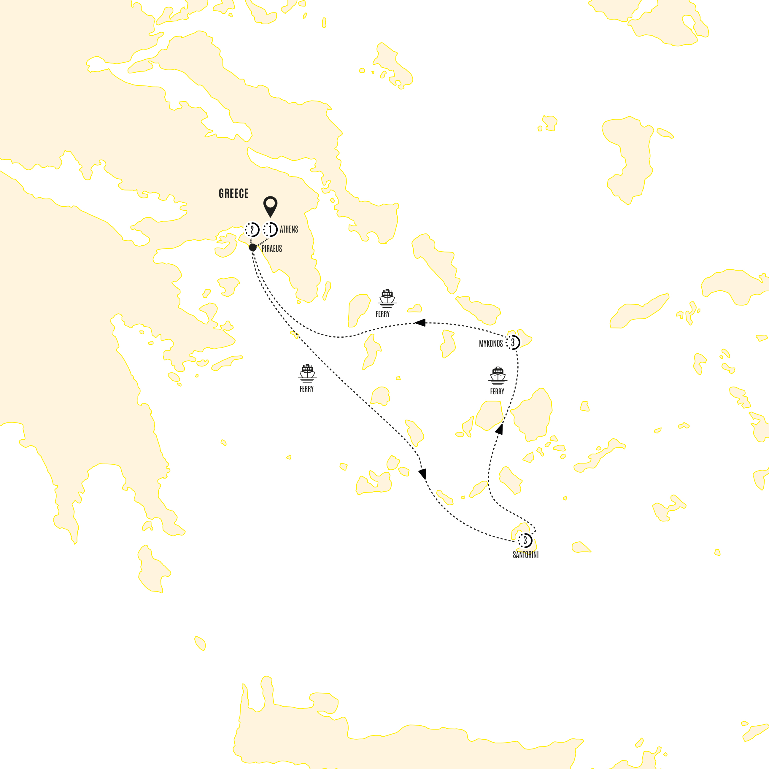 Greek Island Explorer Guided Tour Map