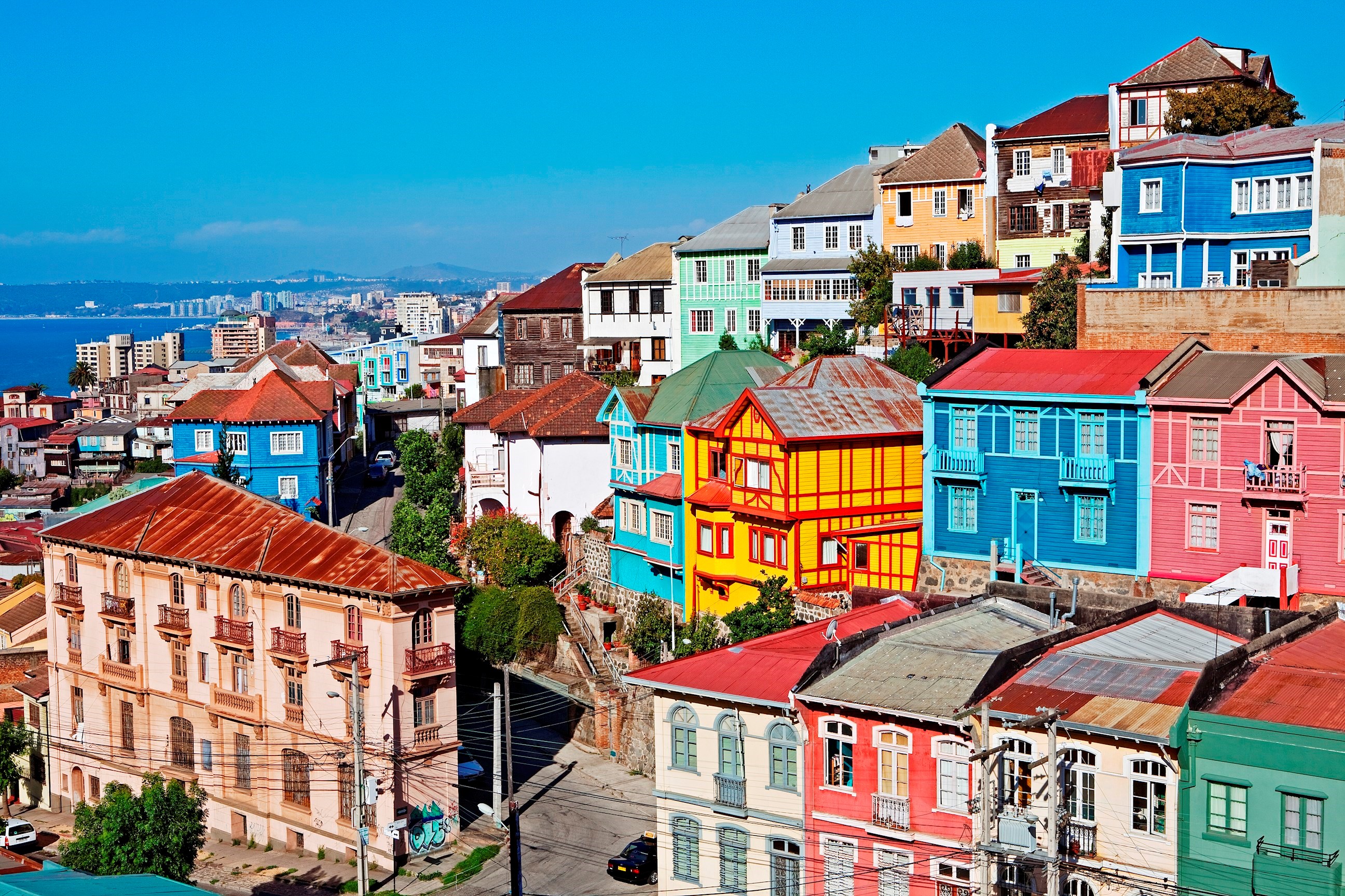 Colourful houses, Valparaiso, Chile