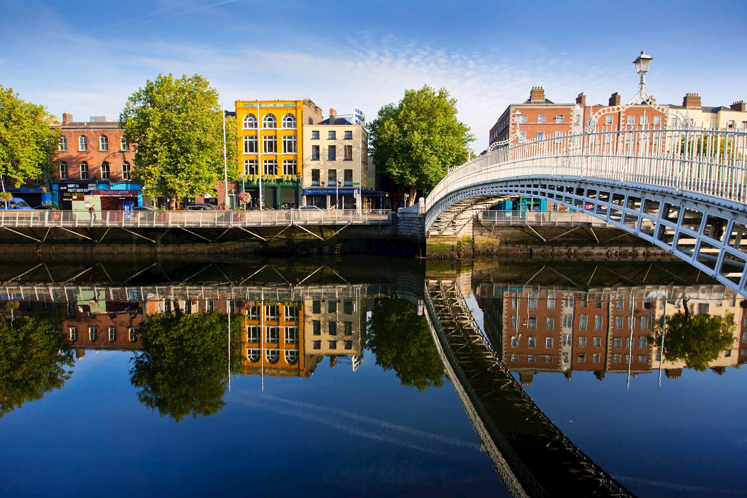 The Hapenny Bridge in Dublin, Ireland