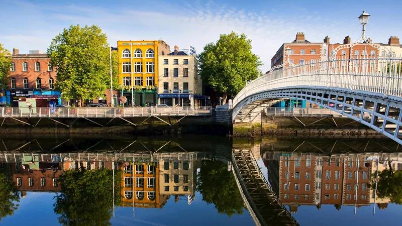 The Hapenny Bridge in Dublin, Ireland