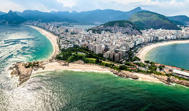 Aerial view of Arpoador in Rio de Janeiro, Brazil