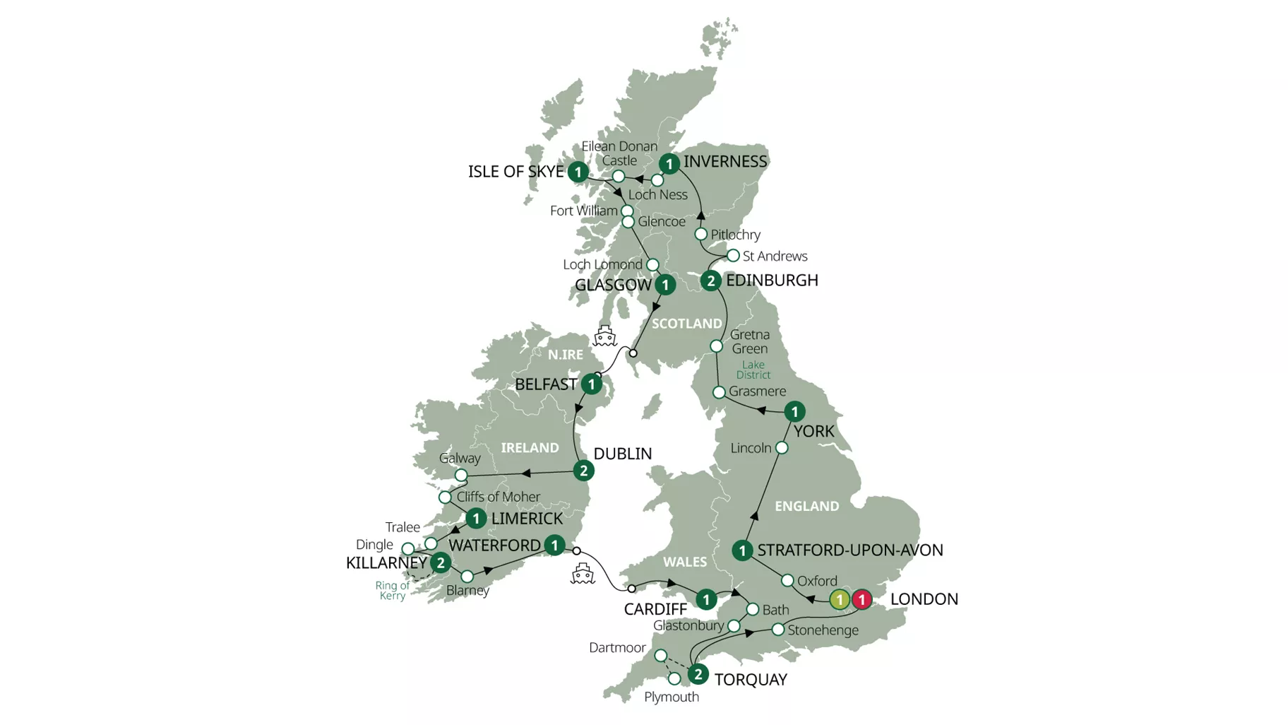Map Romantic Britain And Ireland Guided Tour 2024 Bv