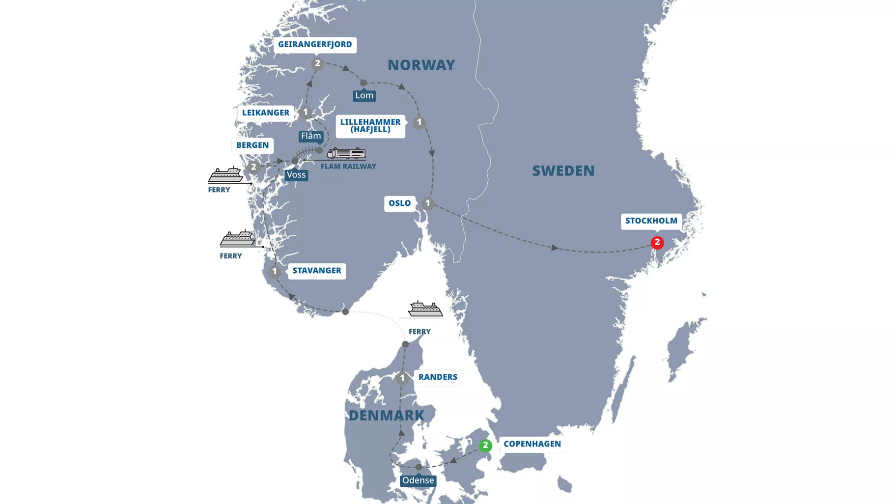Scenic Scandinavia Its Fjords Guided Tour Map 2026