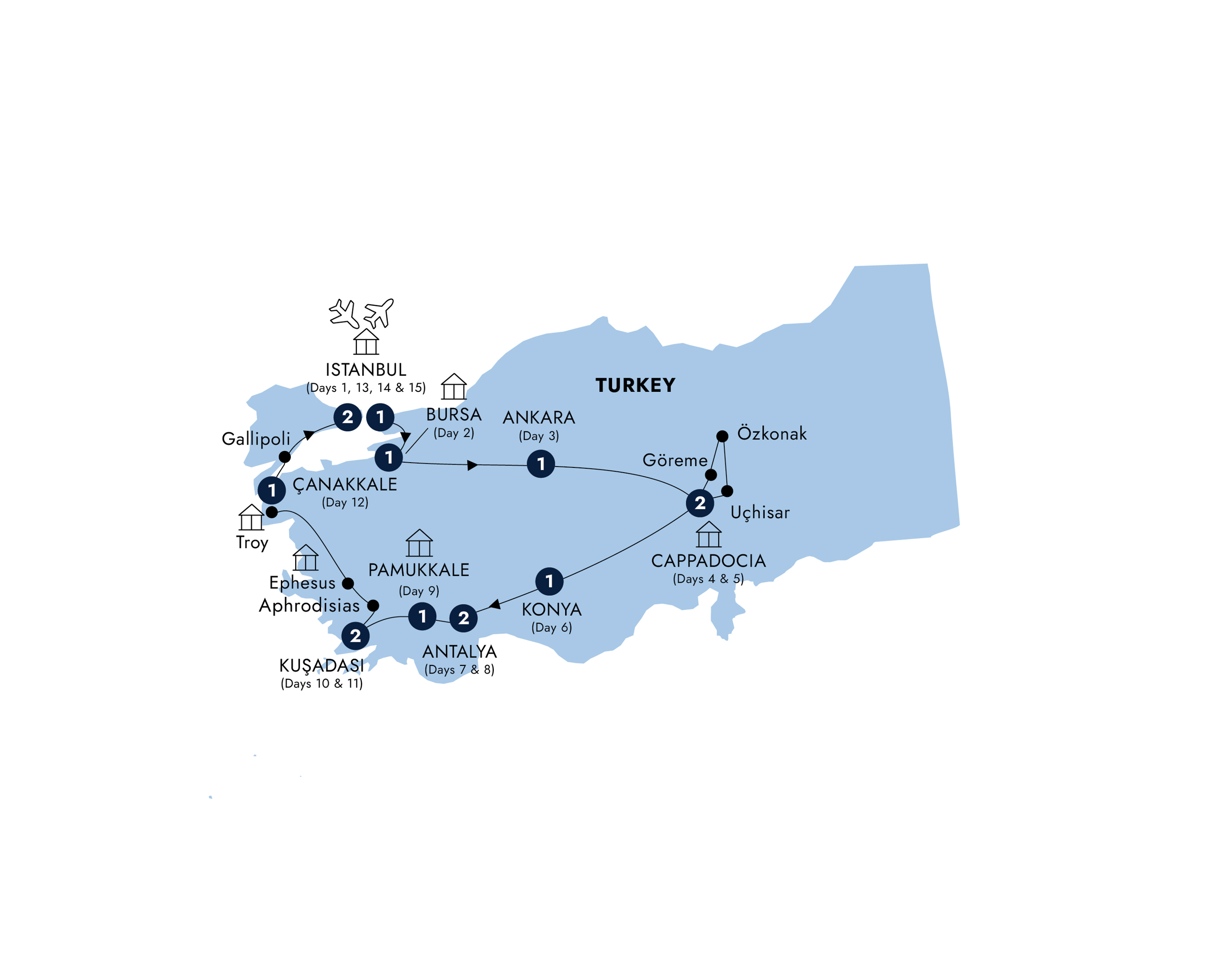 Map Treasures Turkey Guided Tour 2025