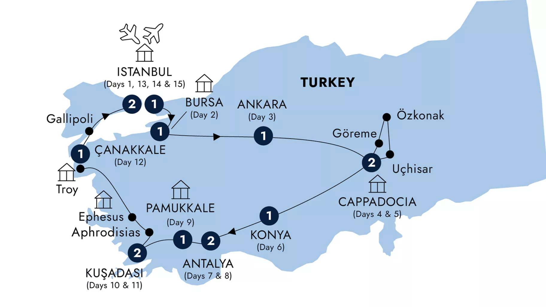 Map Treasures Turkey Guided Tour 2025